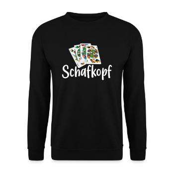 Schafkopf Schafkopfturnier lustiges Schafkopf - Sc - Unisex Pullover - Schwarz - Vorne - Alina (178cm) & Michal (187cm)