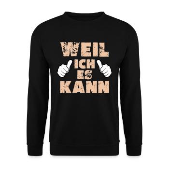 Weil ich es kann Daumen hoch - Unisex Pullover - Schwarz - Vorne - Alina (178cm) & Michal (187cm)