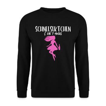 SchneeSEKTchen & die 7 Hugos - Unisex Pullover - Schwarz - Vorne - Alina (178cm) & Michal (187cm)