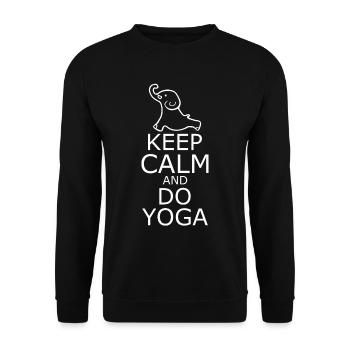 Keep calm and do yoga elephant - Unisex Pullover - Schwarz - Vorne - Alina (178cm) & Michal (187cm)