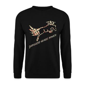 Japanese horse power, japan car lover - Unisex Pullover - Schwarz - Vorne - Alina (178cm) & Michal (187cm)