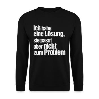 Ich habe eine Lösung sie passt aber nicht zum Prob - Unisex Pullover - Schwarz - Vorne - Alina (178cm) & Michal (187cm)