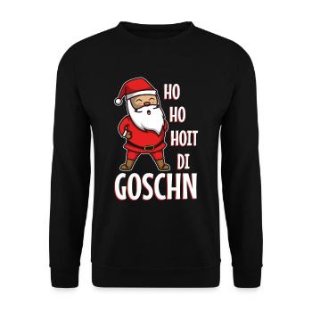 Ho ho hoit di goschn - Unisex Pullover - Schwarz - Vorne - Alina (178cm) & Michal (187cm)
