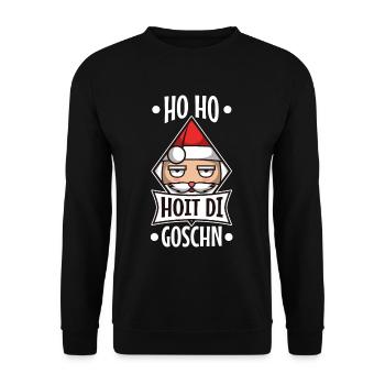 Ho ho hoit di goschn - Unisex Pullover - Schwarz - Vorne - Alina (178cm) & Michal (187cm)
