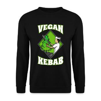 Vegan Kebab Weed - Unisex Pullover - Schwarz - Vorne - Alina (178cm) & Michal (187cm)