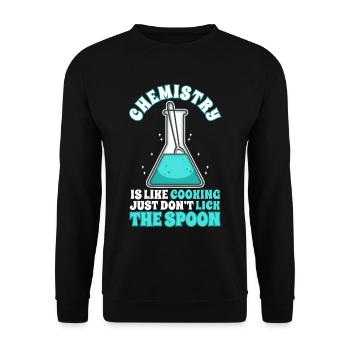 Chemistry is like cooking, Chemistry Teacher - Unisex Sweatshirt - black - Front - Alina (178cm) & Michal (187cm)