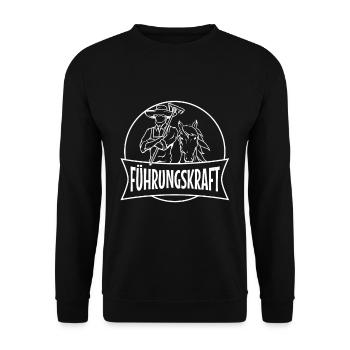 Führungskraft Pferd, Pferdewirt - Unisex Pullover - Schwarz - Vorne - Alina (178cm) & Michal (187cm)