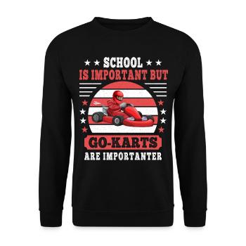 Go Kart Racing Born To Race Forced to go to School - Unisex Sweatshirt - black - Front - Alina (178cm) & Michal (187cm)