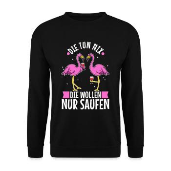 Die tun nix die wollen nur saufen - Unisex Pullover - Schwarz - Vorne - Alina (178cm) & Michal (187cm)