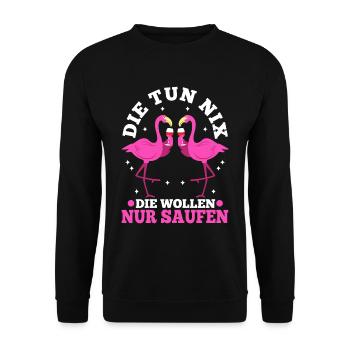 Die tun nix die wollen nur saufen - Unisex Pullover - Schwarz - Vorne - Alina (178cm) & Michal (187cm)