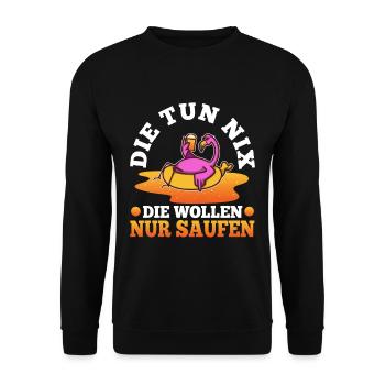 Die tun nix die wollen nur saufen - Unisex Pullover - Schwarz - Vorne - Alina (178cm) & Michal (187cm)
