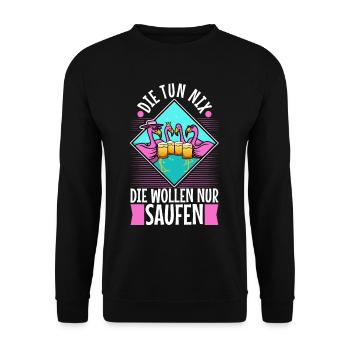Die tun nix die wollen nur saufen - Unisex Pullover - Schwarz - Vorne - Alina (178cm) & Michal (187cm)