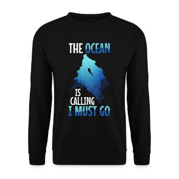 L’océan m’appelle et je dois y aller - Sweat-shirt Unisexe - noir - Devant - Alina (178cm) & Michal (187cm)