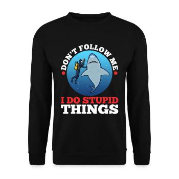 Ne me suivez pas, je fais des choses stupides, Skuba Diving - Sweat-shirt Unisexe - noir - Devant - Alina (178cm) & Michal (187cm)