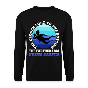 The closer i get to the bottom the farther i am fr - Unisex Sweatshirt - black - Front - Alina (178cm) & Michal (187cm)