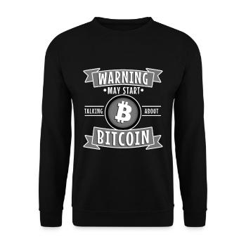Waarschuwing kan beginnen te praten over bitcoin - Uniseks sweater - zwart - Voor - Alina (178cm) & Michal (187cm)