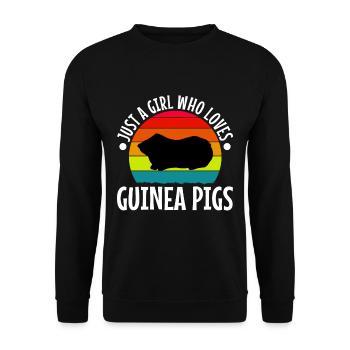 Just A Girl Who Love Guinea Pigs - Unisex Pullover - Schwarz - Vorne - Alina (178cm) & Michal (187cm)