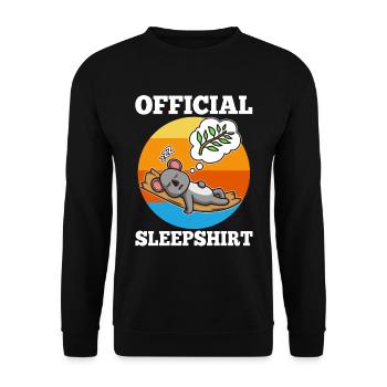 Official Sleeping Shirt Koala - Unisex Sweatshirt - black - Front - Alina (178cm) & Michal (187cm)