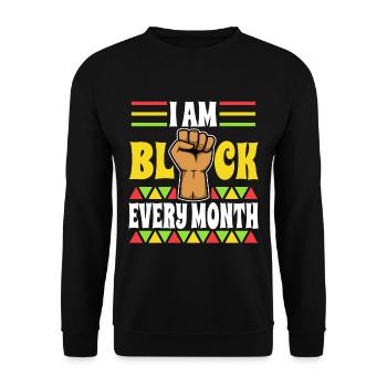Je suis l’histoire des Noirs et fier de ma culture - Sweat-shirt Unisexe - noir - Devant - Alina (178cm) & Michal (187cm)