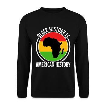 Black history is american history - Unisex Sweatshirt - black - Front - Alina (178cm) & Michal (187cm)
