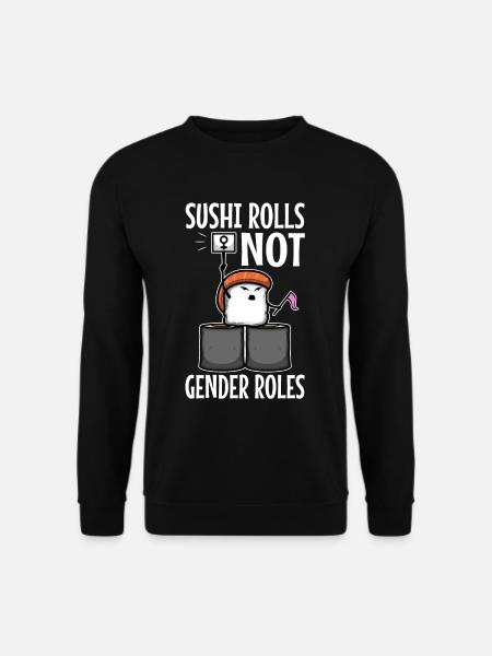 Sushi rolls not gender roles - Unisex Pullover - Schwarz
