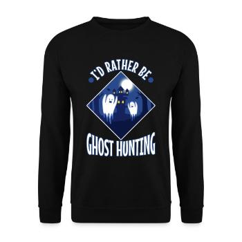 I'd Rather Be Ghost Hunting - Unisex Sweatshirt - black - Front - Alina (178cm) & Michal (187cm)