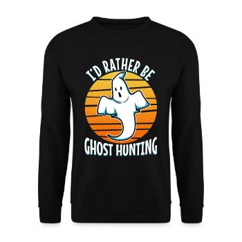 I'd Rather Be Ghost Hunting - Unisex Sweatshirt - black - Front - Alina (178cm) & Michal (187cm)