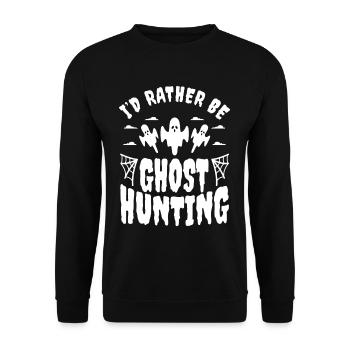 I'd Rather Be Ghost Hunting - Unisex Sweatshirt - black - Front - Alina (178cm) & Michal (187cm)