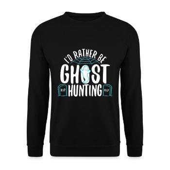 I'd Rather Be Ghost Hunting - Unisex Sweatshirt - black - Front - Alina (178cm) & Michal (187cm)