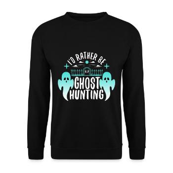 I'd Rather Be Ghost Hunting - Unisex Sweatshirt - black - Front - Alina (178cm) & Michal (187cm)