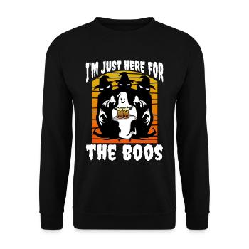 I'm Just Here For The Boos - Unisex Sweatshirt - black - Front - Alina (178cm) & Michal (187cm)