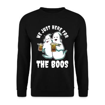 I'm Just Here For The Boos - Unisex Sweatshirt - black - Front - Alina (178cm) & Michal (187cm)