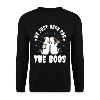 I'm Just Here For The Boos - Unisex Sweatshirt - black - Front - Alina (178cm) & Michal (187cm)