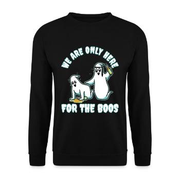 I'm Just Here For The Boos - Unisex Sweatshirt - black - Front - Alina (178cm) & Michal (187cm)
