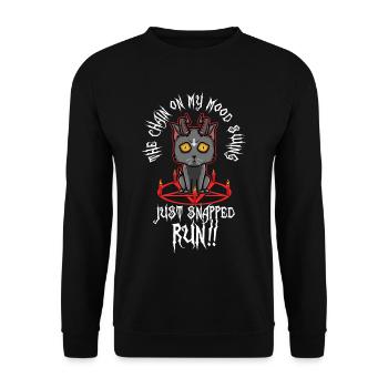 The chain on my mood swing just snapped run - Unisex Pullover - Schwarz - Vorne - Alina (178cm) & Michal (187cm)