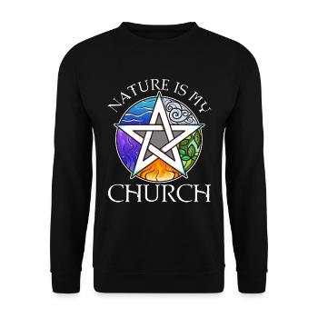 La nature est mon église - Sweat-shirt Unisexe - noir - Devant - Alina (178cm) & Michal (187cm)