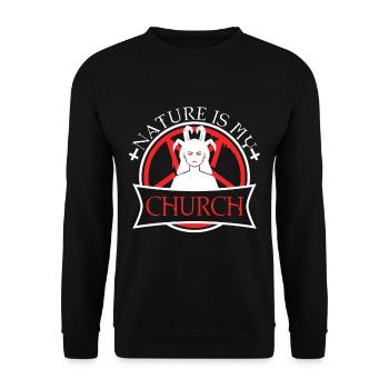 La nature est mon église - Sweat-shirt Unisexe - noir - Devant - Alina (178cm) & Michal (187cm)