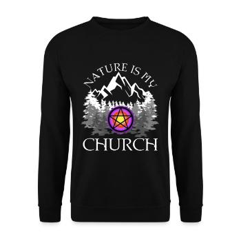 La nature est mon église - Sweat-shirt Unisexe - noir - Devant - Alina (178cm) & Michal (187cm)
