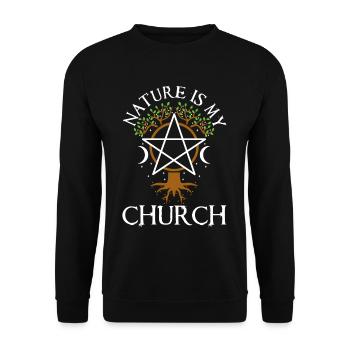 La nature est mon église - Sweat-shirt Unisexe - noir - Devant - Alina (178cm) & Michal (187cm)