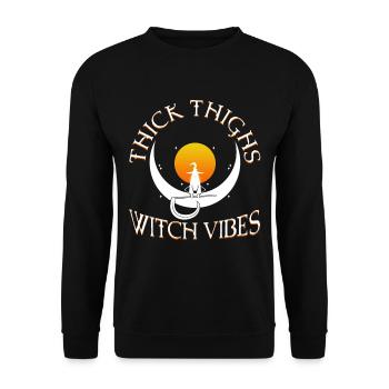 Thick Thighs Witch Vibes - Unisex Sweatshirt - black - Front - Alina (178cm) & Michal (187cm)