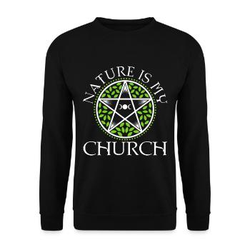 La nature est mon église - Sweat-shirt Unisexe - noir - Devant - Alina (178cm) & Michal (187cm)
