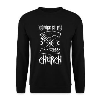 La nature est mon église - Sweat-shirt Unisexe - noir - Devant - Alina (178cm) & Michal (187cm)