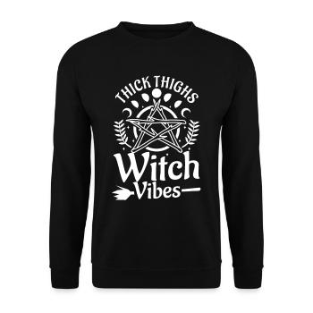 Thick Thighs Witch Vibes - Unisex Sweatshirt - black - Front - Alina (178cm) & Michal (187cm)