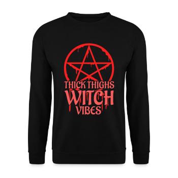 Thick Thighs Witch Vibes - Unisex Sweatshirt - black - Front - Alina (178cm) & Michal (187cm)