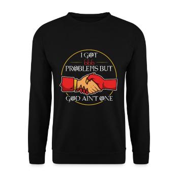 I Got 666 Problems But God Ain't One - Unisex Sweatshirt - black - Front - Alina (178cm) & Michal (187cm)