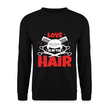 Love Is In The Hair - Unisex Pullover - Schwarz - Vorne - Alina (178cm) & Michal (187cm)