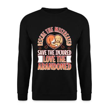 Rescue the mistreated - Unisex Sweatshirt - black - Front - Alina (178cm) & Michal (187cm)