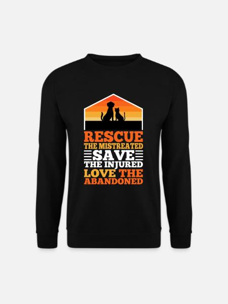 Rescue the mistreated - Unisex Pullover - Schwarz