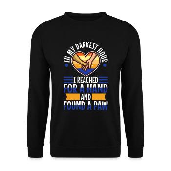 In my darkest hour i reached for a hand and found - Unisex Sweatshirt - black - Front - Alina (178cm) & Michal (187cm)