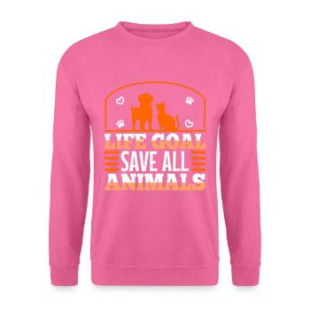 Objectif de vie sauver tous les animaux - Sweat-shirt Unisexe - rose - Devant